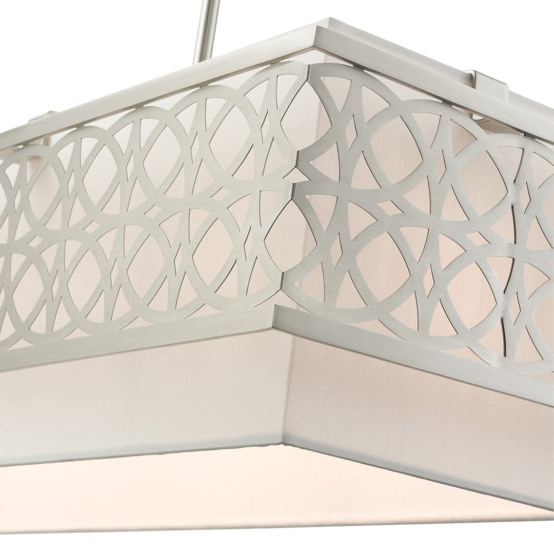 6 Light Brushed Nickel Linear Chandelier