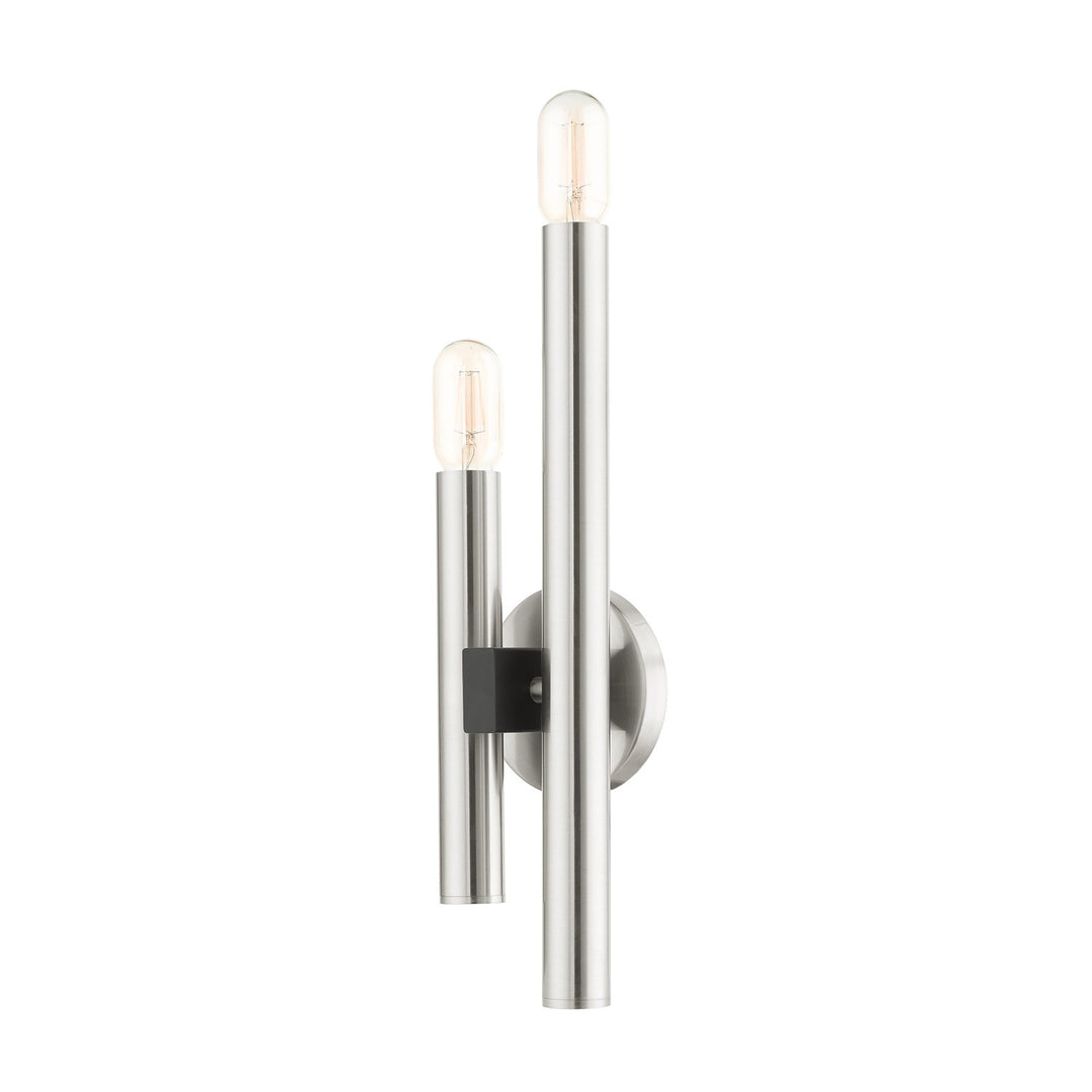 2 Light Brushed Nickel Ada Double Sconce