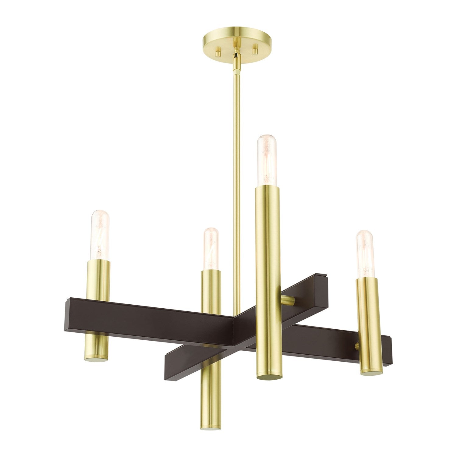 4 Light Satin Brass Chandelier