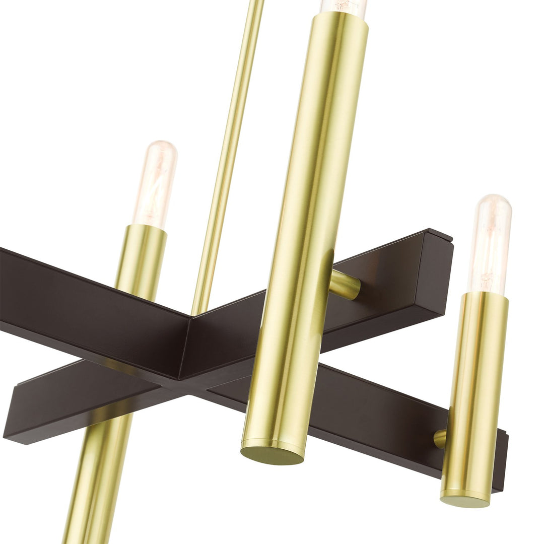 4 Light Satin Brass Chandelier