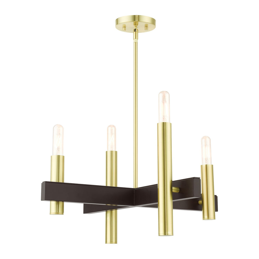 4 Light Satin Brass Chandelier