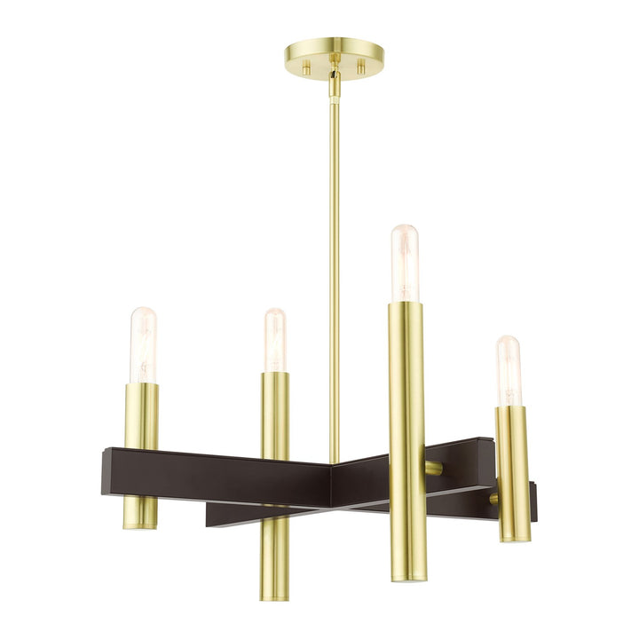 4 Light Satin Brass Chandelier