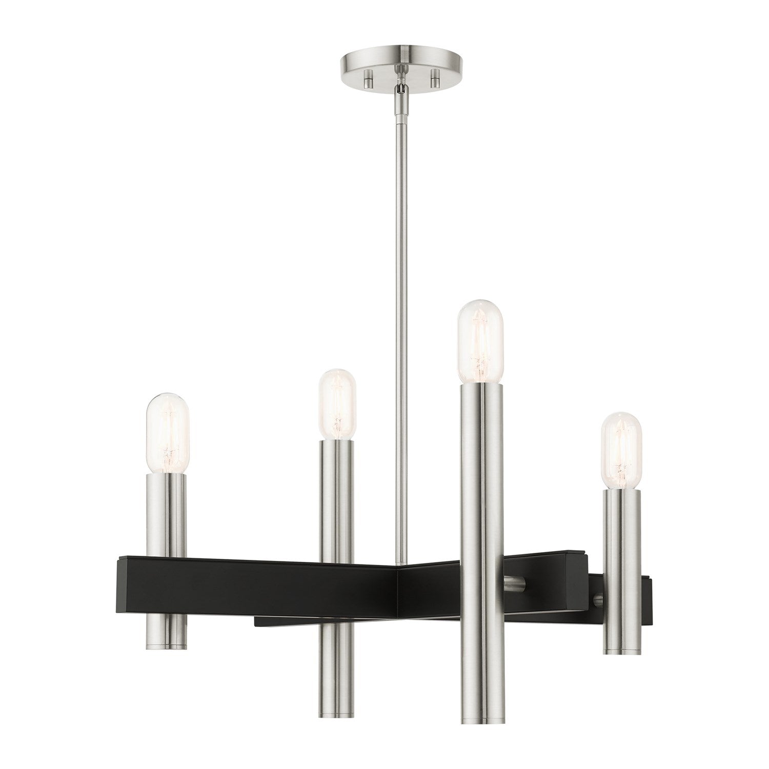 4 Light Brushed Nickel Chandelier by Livex Lighting