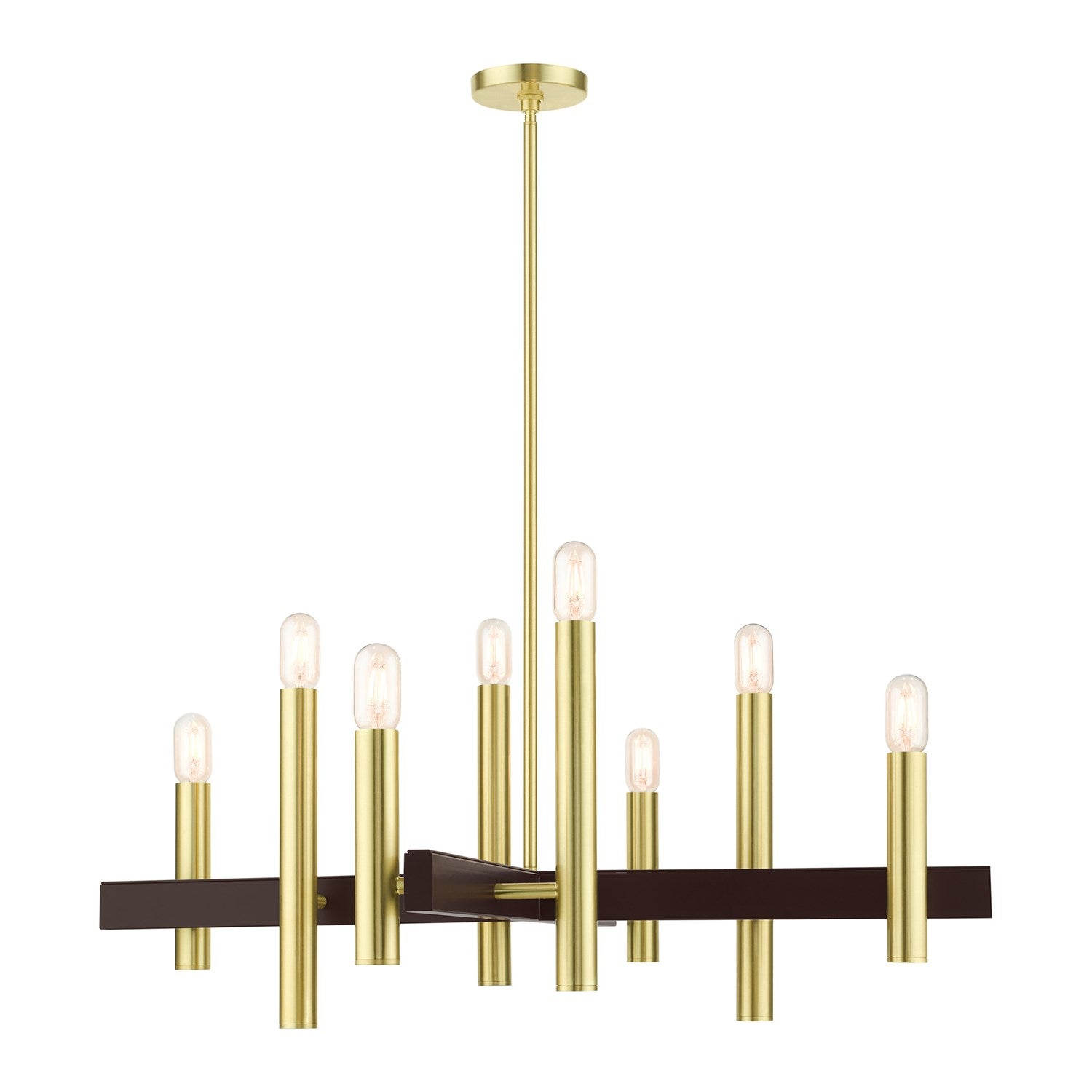 8 Light Satin Brass Chandelier by Livex Lighting