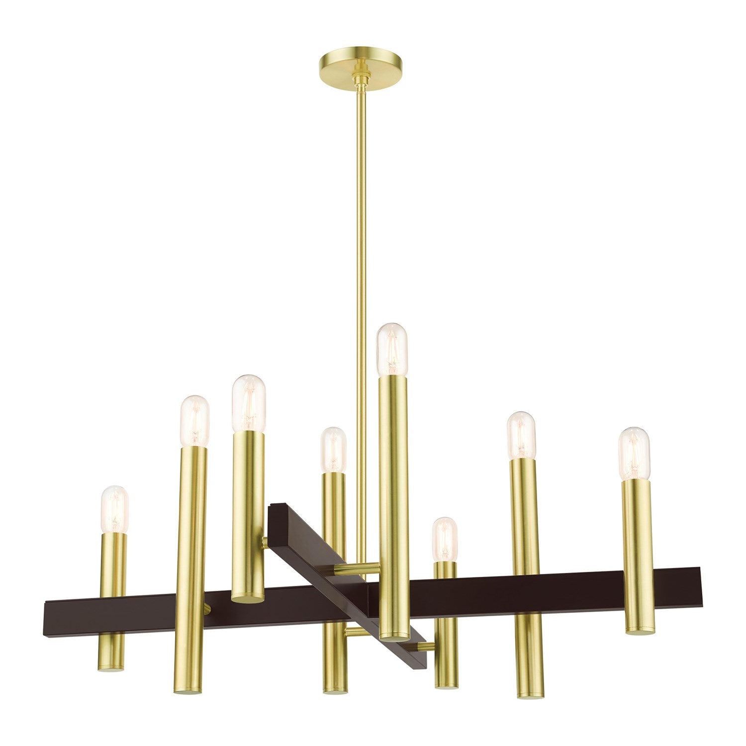 8 Light Satin Brass Chandelier
