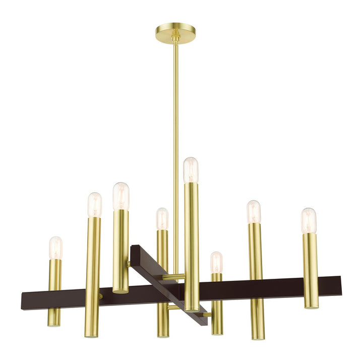 8 Light Satin Brass Chandelier