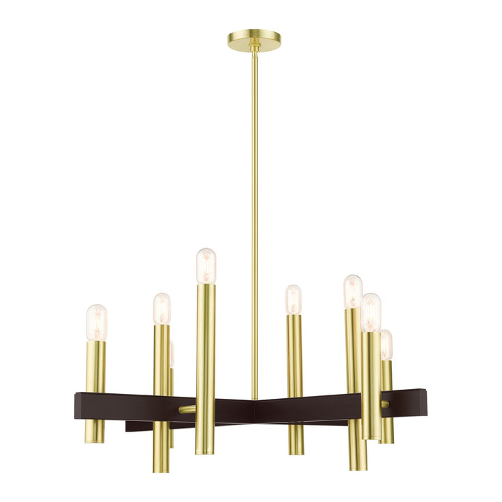 8 Light Satin Brass Chandelier