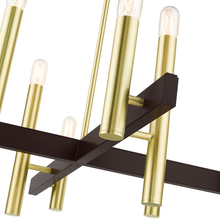 8 Light Satin Brass Chandelier