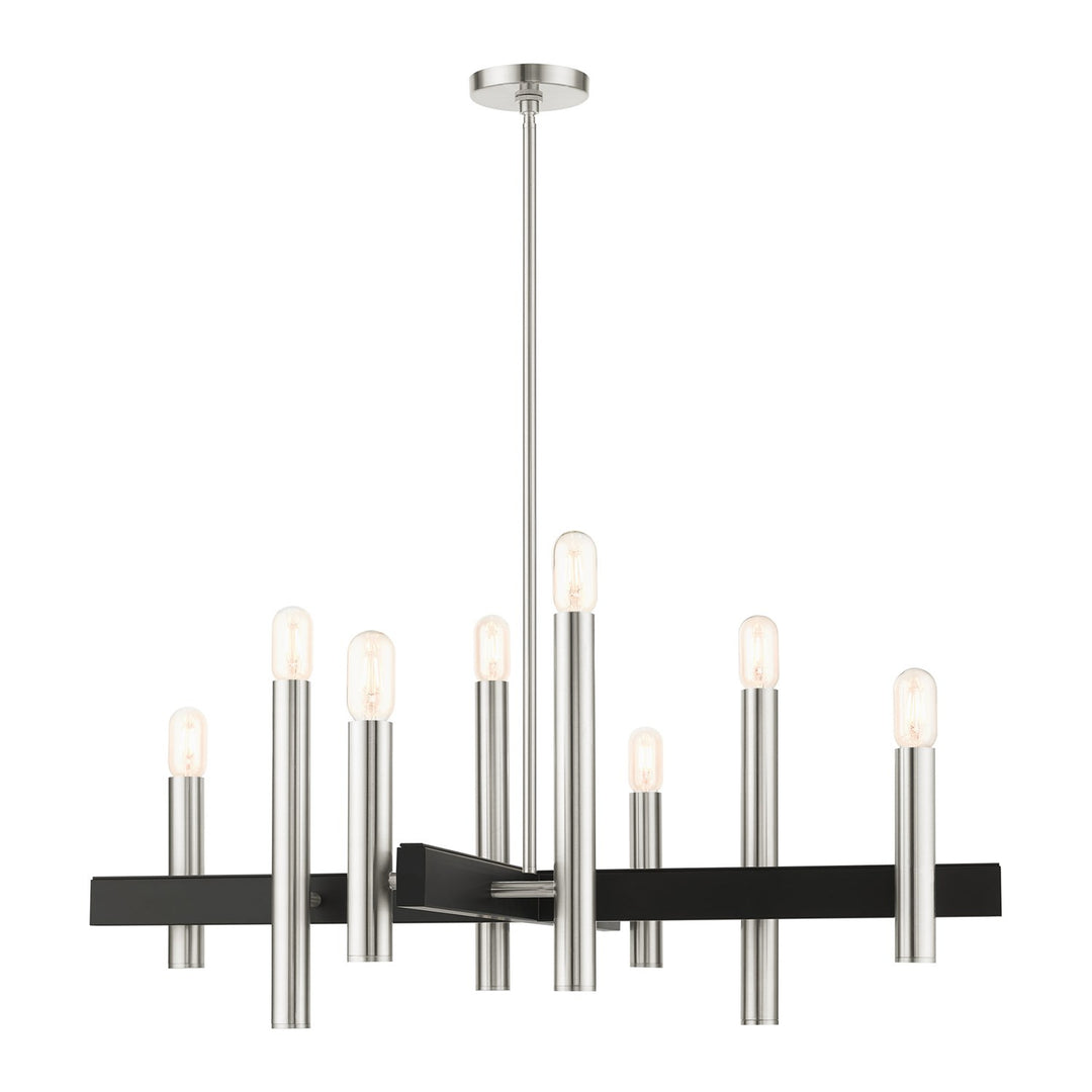 8 Light Brushed Nickel Chandelier by Livex Lighting