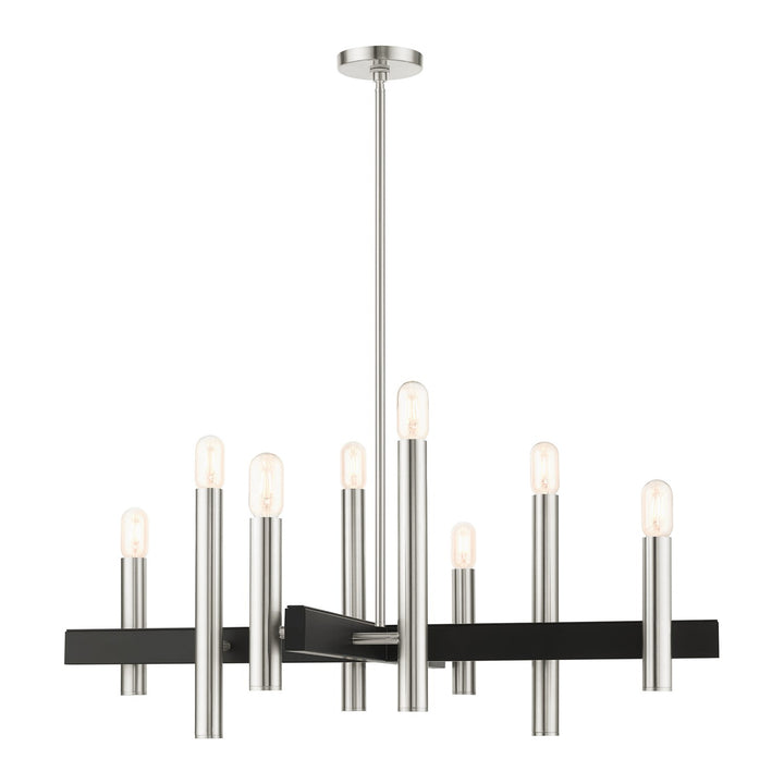 8 Light Brushed Nickel Chandelier by Livex Lighting
