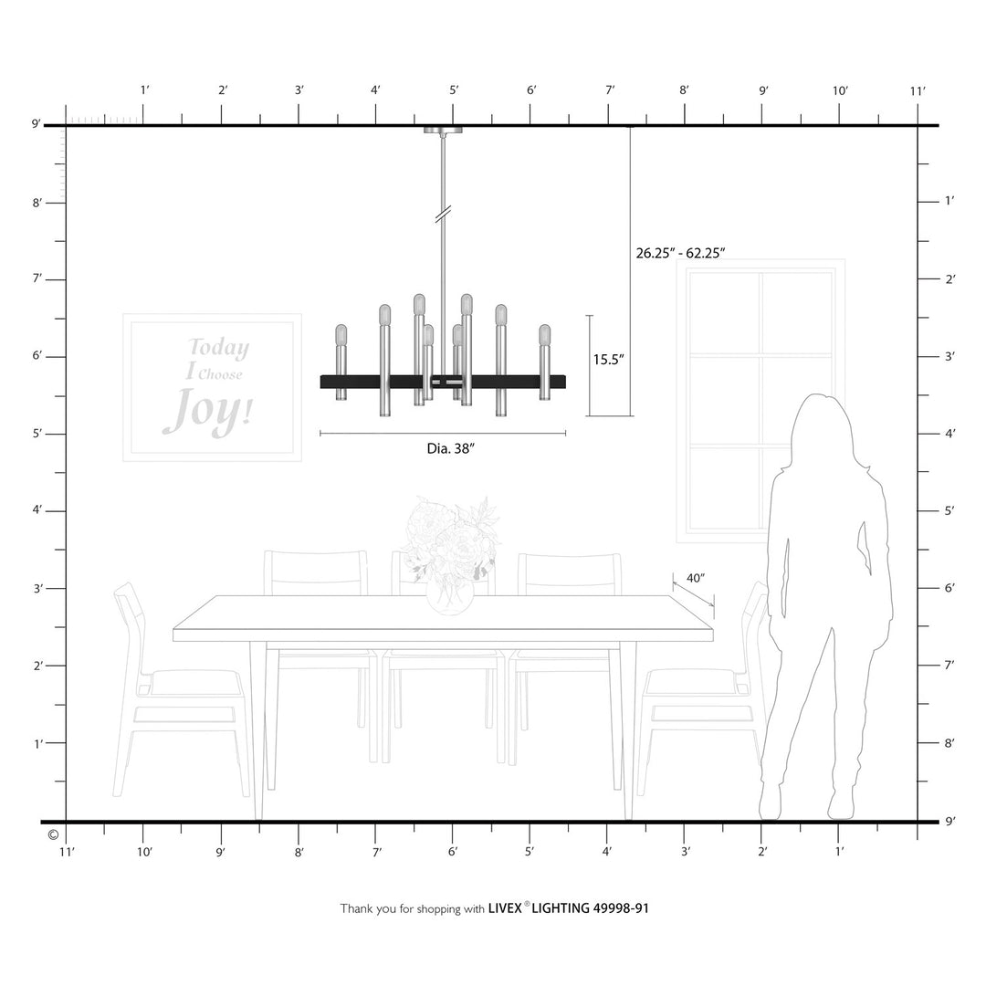 8 Light Brushed Nickel Chandelier