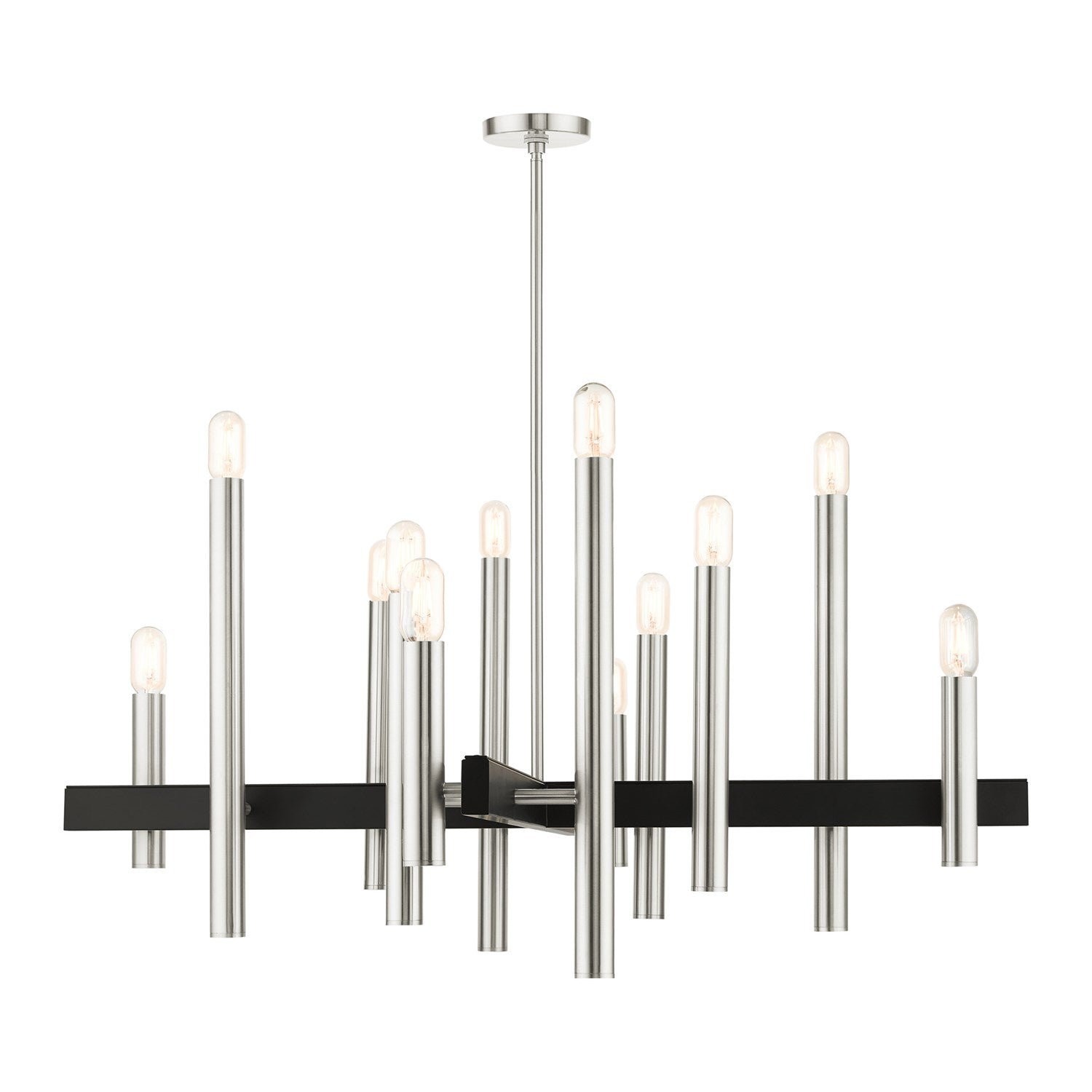 12 Light Brushed Nickel Chandelier by Livex Lighting