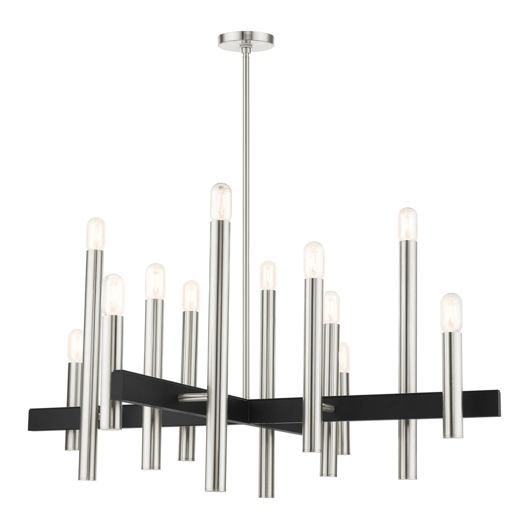 12 Light Brushed Nickel Chandelier