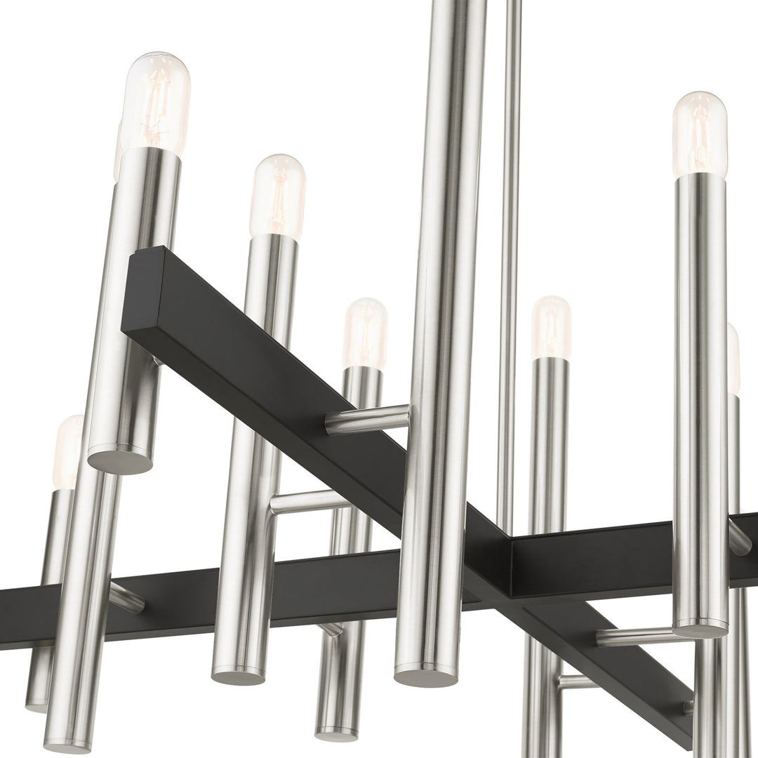 12 Light Brushed Nickel Chandelier