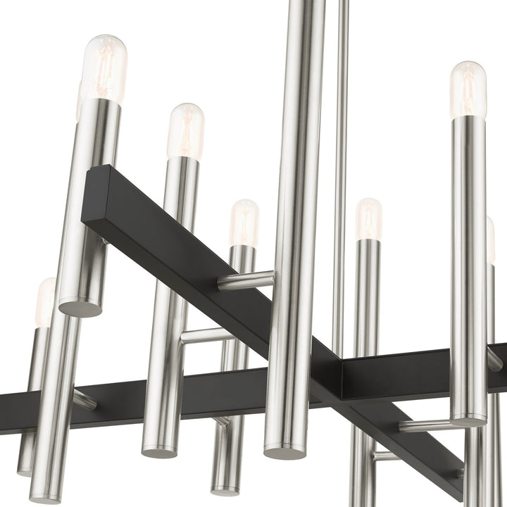 12 Light Brushed Nickel Chandelier