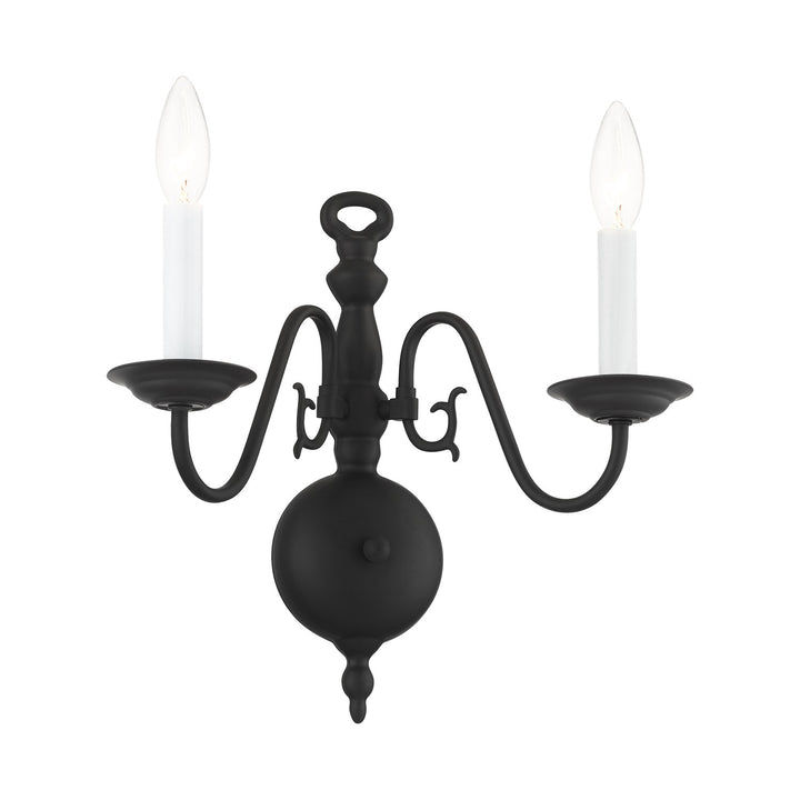2 Light Black Wall Sconce