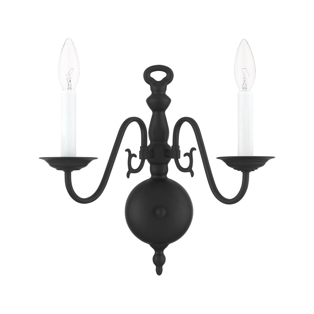 2 Light Black Wall Sconce