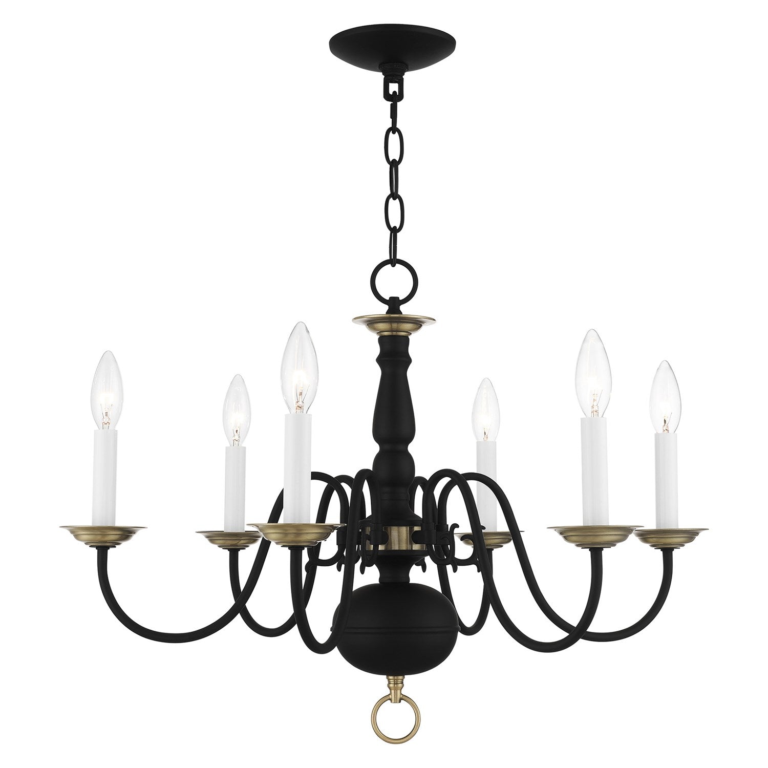6 Light Black Chandelier by Livex Lighting