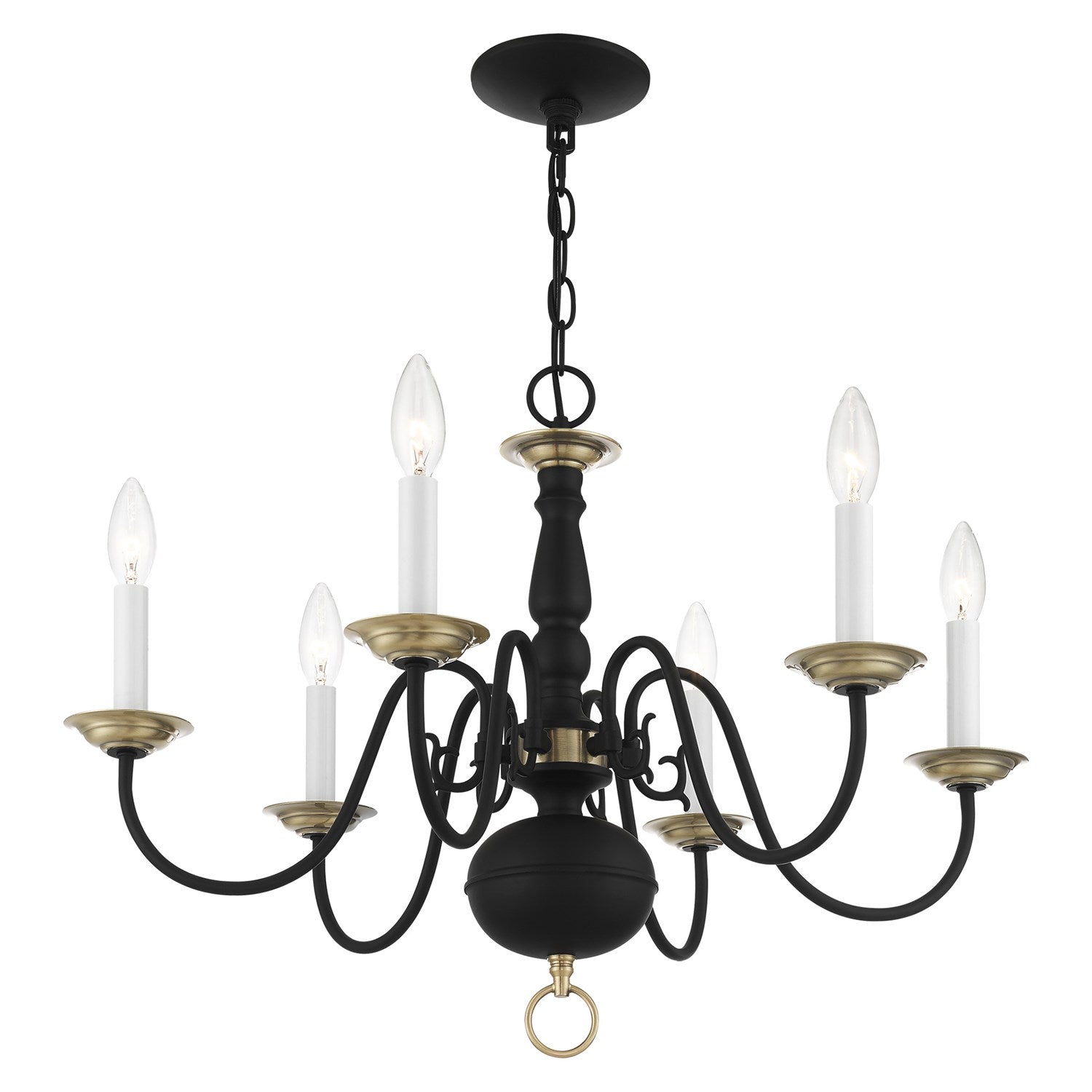 6 Light Black Chandelier