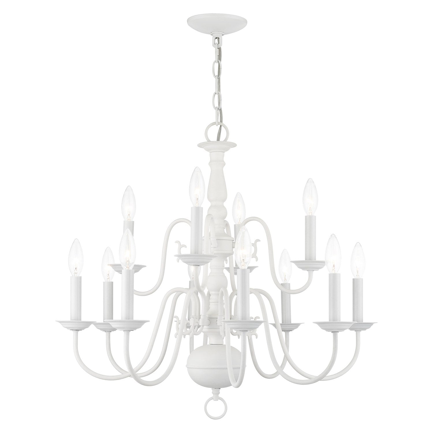 12 Light White Chandelier by Livex Lighting