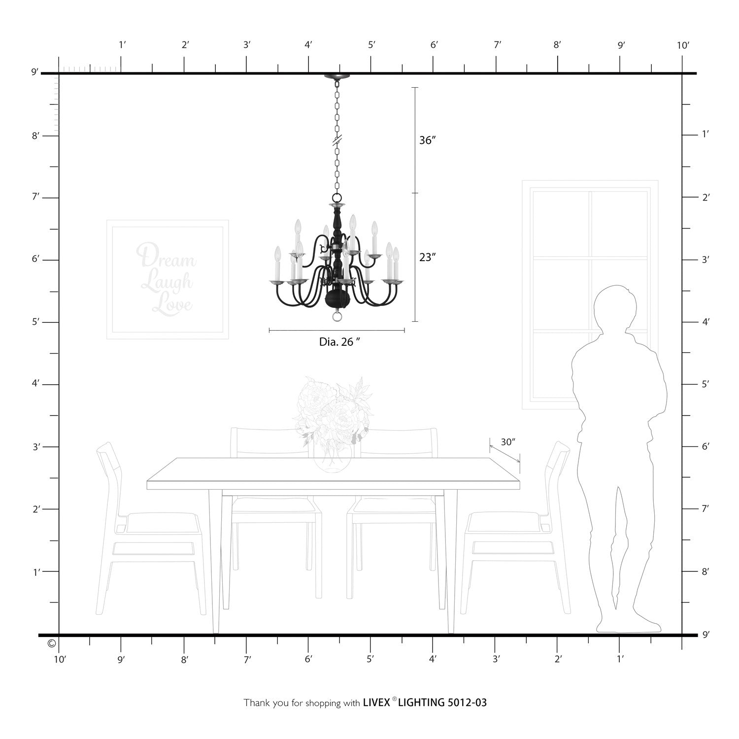 12 Light White Chandelier