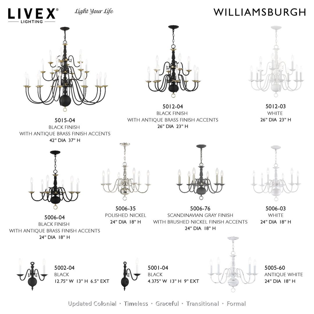 12 Light White Chandelier