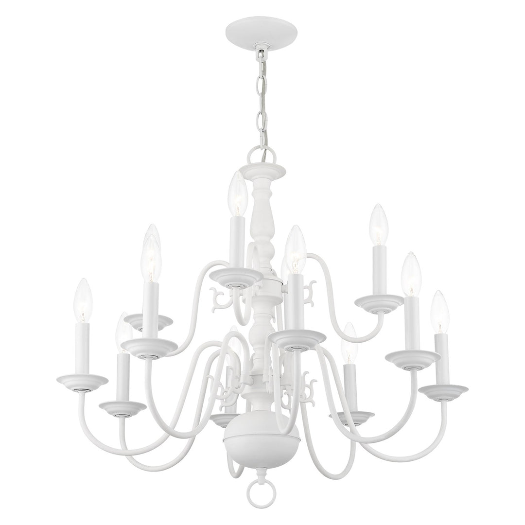 12 Light White Chandelier