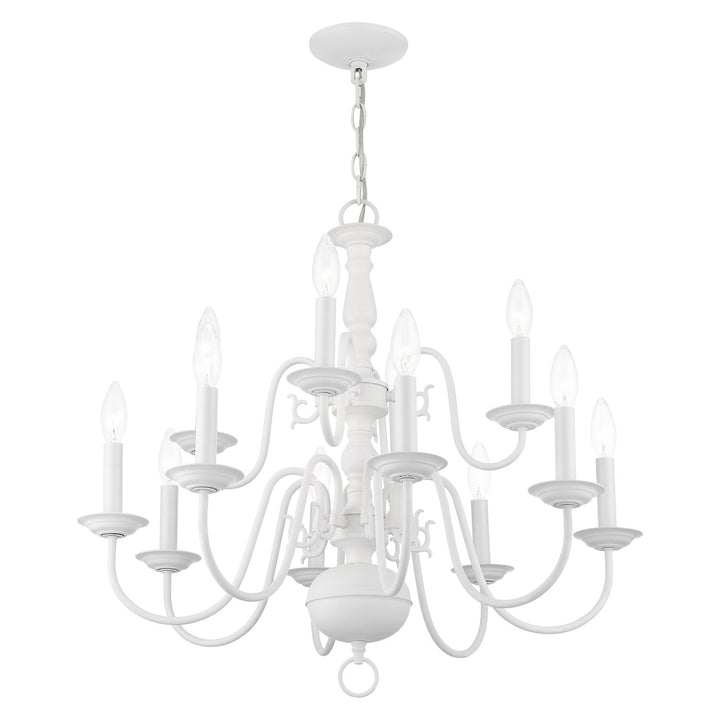 12 Light White Chandelier