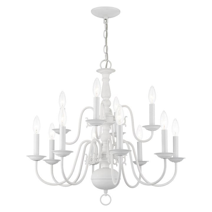 12 Light White Chandelier