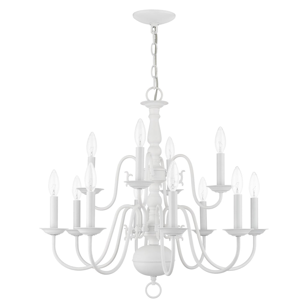 12 Light White Chandelier