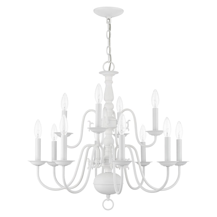 12 Light White Chandelier