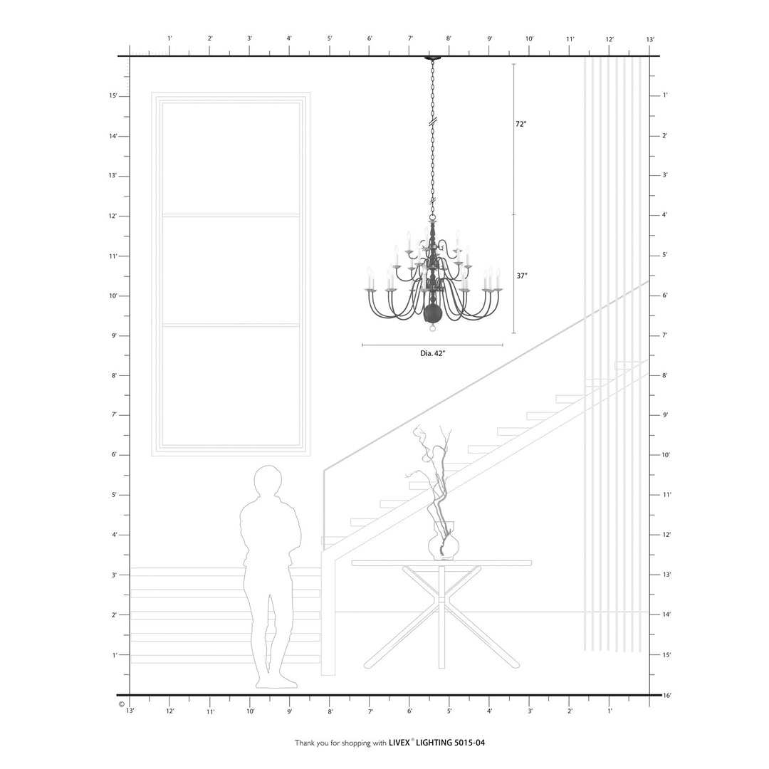 22 Light Black Chandelier