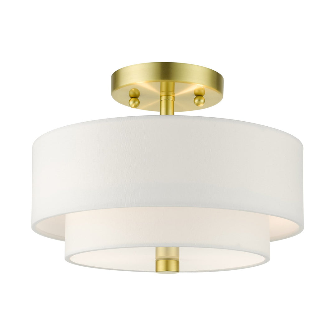 2 Light Satin Brass Semi Flush by Livex Lighting