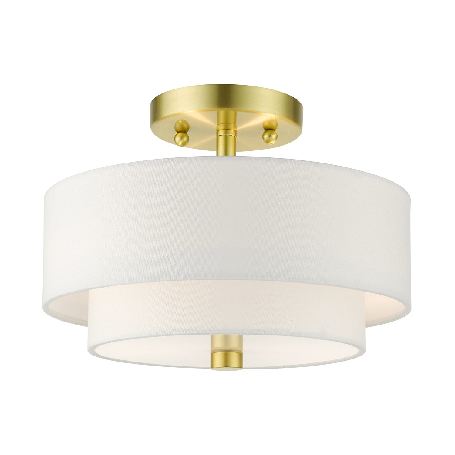 2 Light Satin Brass Semi Flush by Livex Lighting