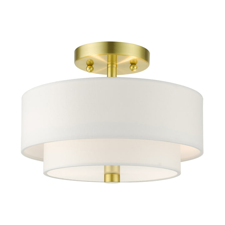 2 Light Satin Brass Semi Flush by Livex Lighting