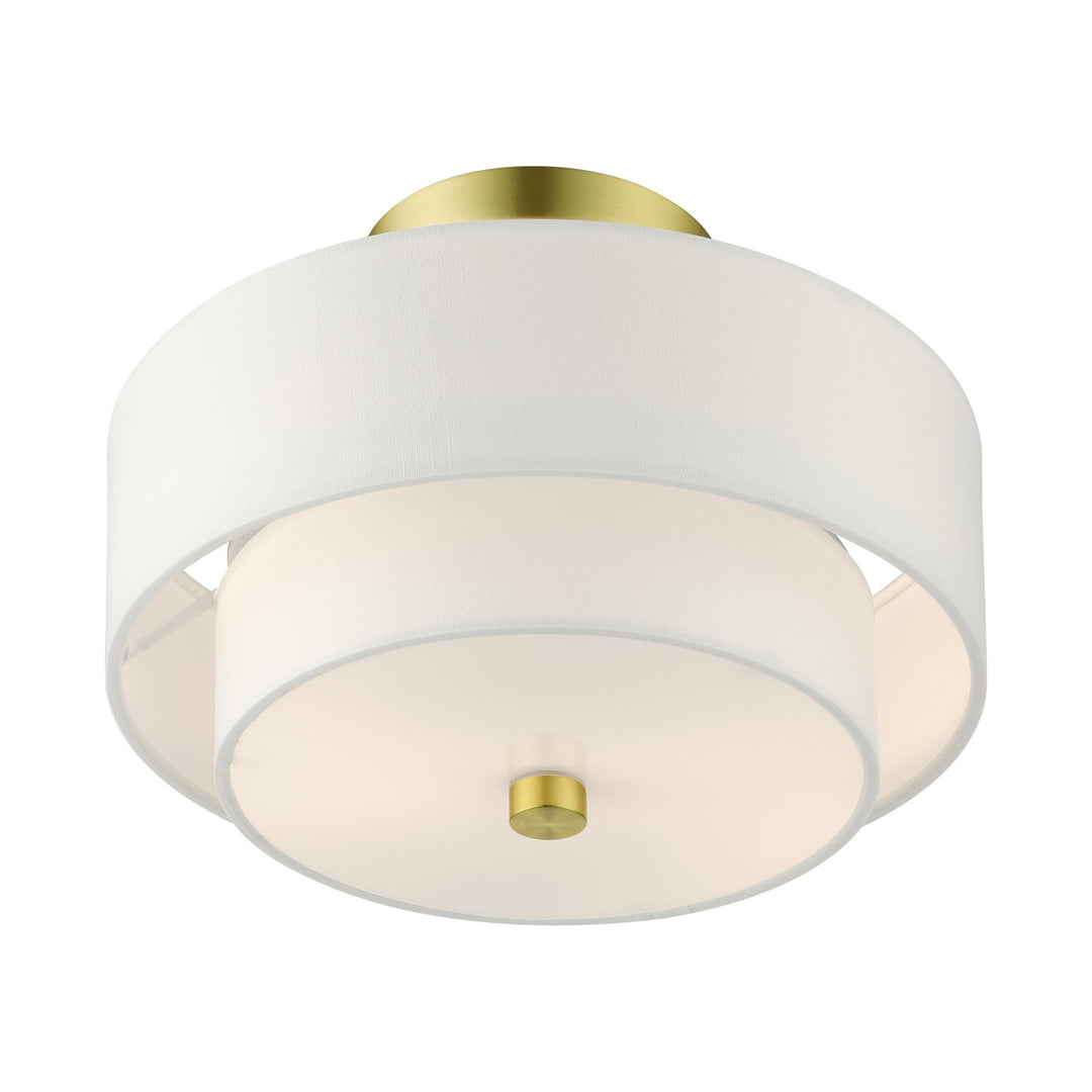 2 Light Satin Brass Semi Flush