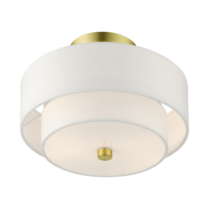2 Light Satin Brass Semi Flush