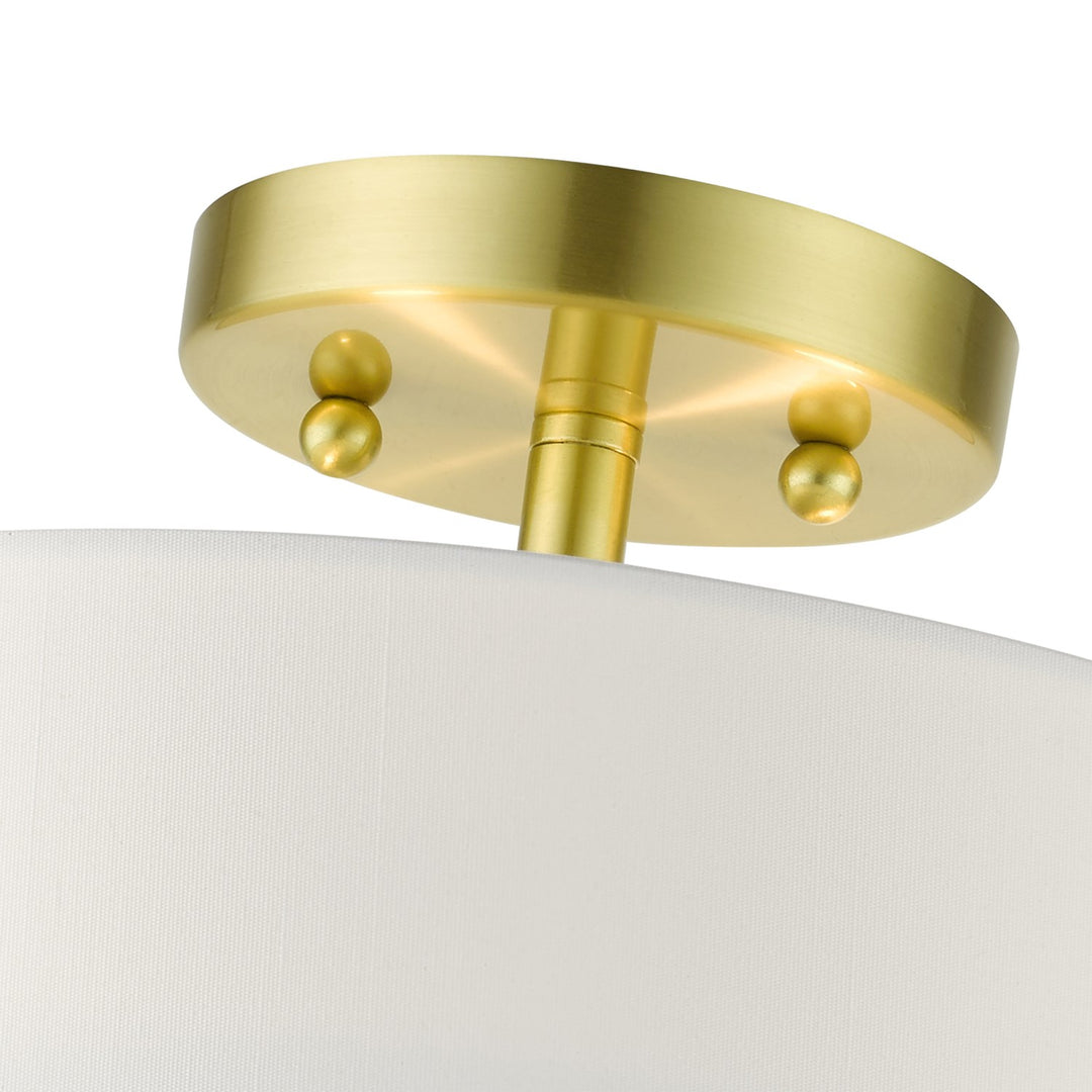 2 Light Satin Brass Semi Flush