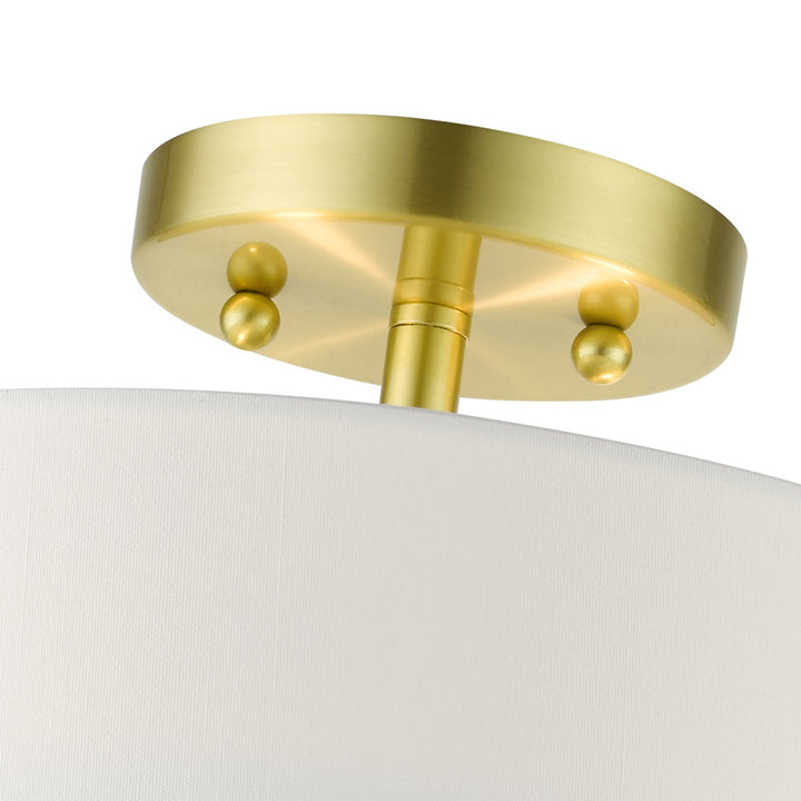 2 Light Satin Brass Semi Flush