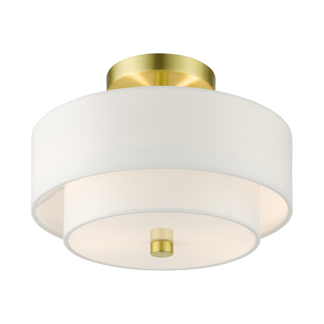 2 Light Satin Brass Semi Flush
