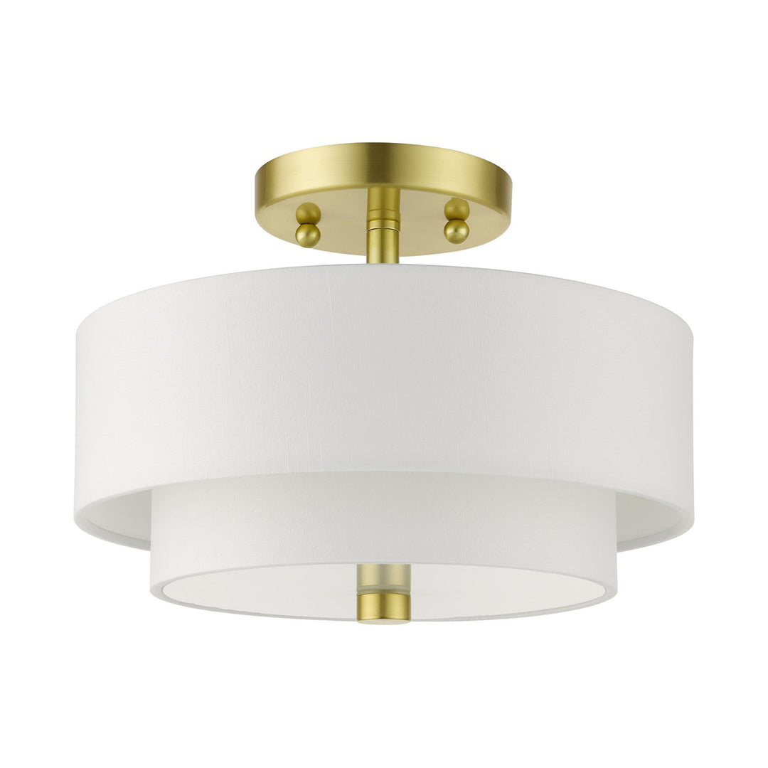 2 Light Satin Brass Semi Flush