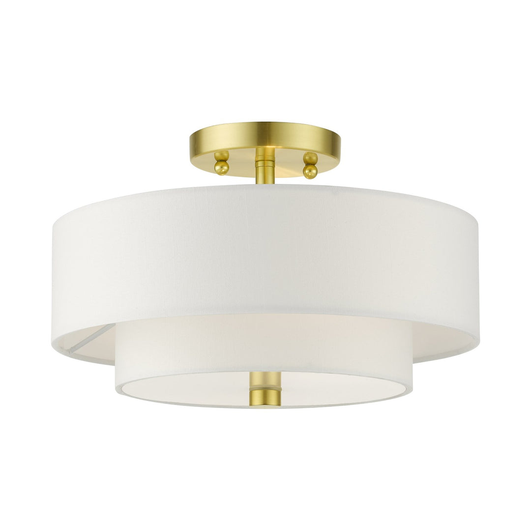 2 Light Satin Brass Semi Flush by Livex Lighting