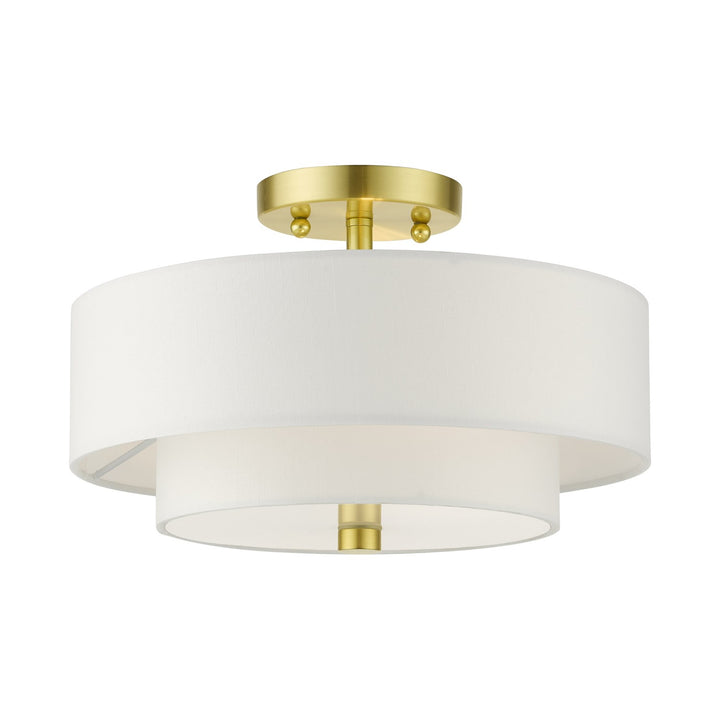 2 Light Satin Brass Semi Flush by Livex Lighting