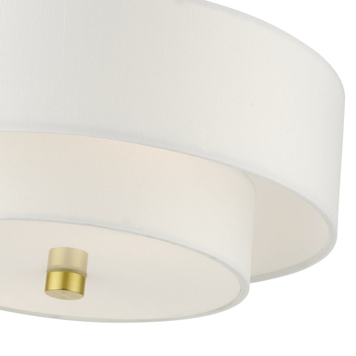 2 Light Satin Brass Semi Flush
