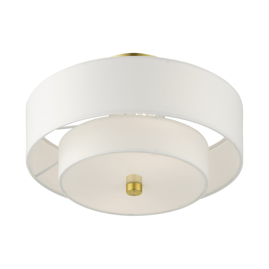 2 Light Satin Brass Semi Flush