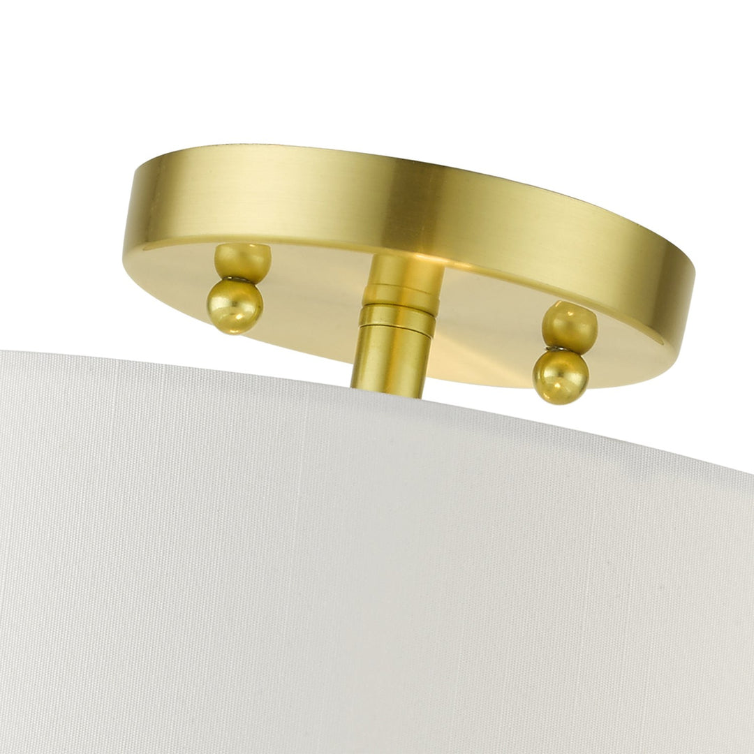 2 Light Satin Brass Semi Flush