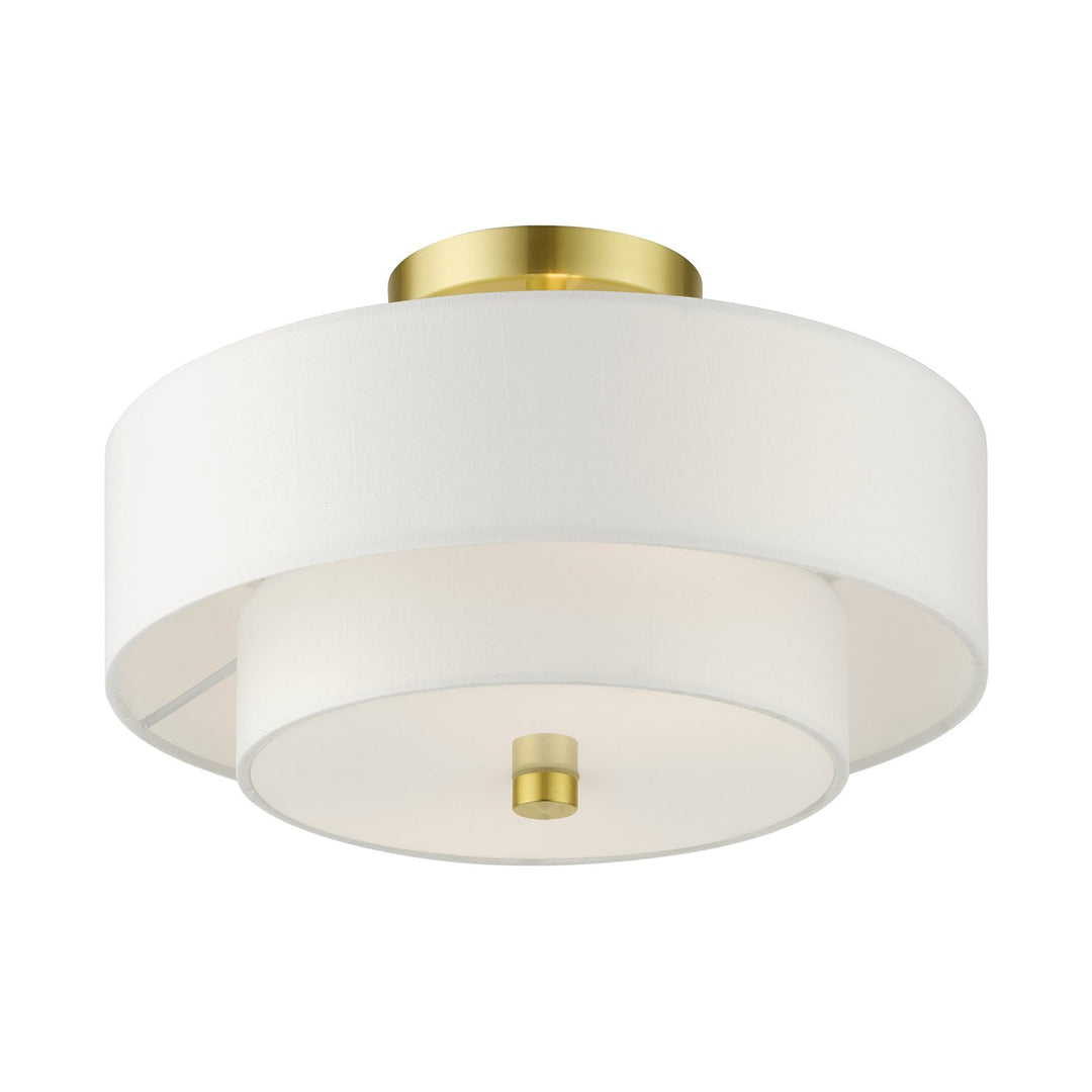 2 Light Satin Brass Semi Flush