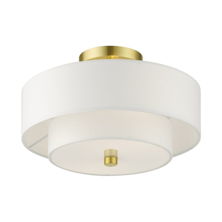 2 Light Satin Brass Semi Flush
