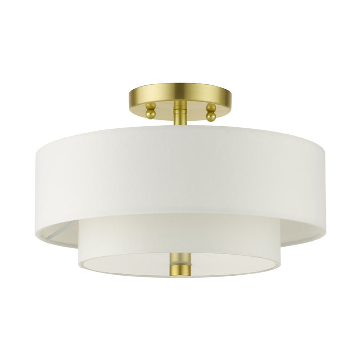 2 Light Satin Brass Semi Flush