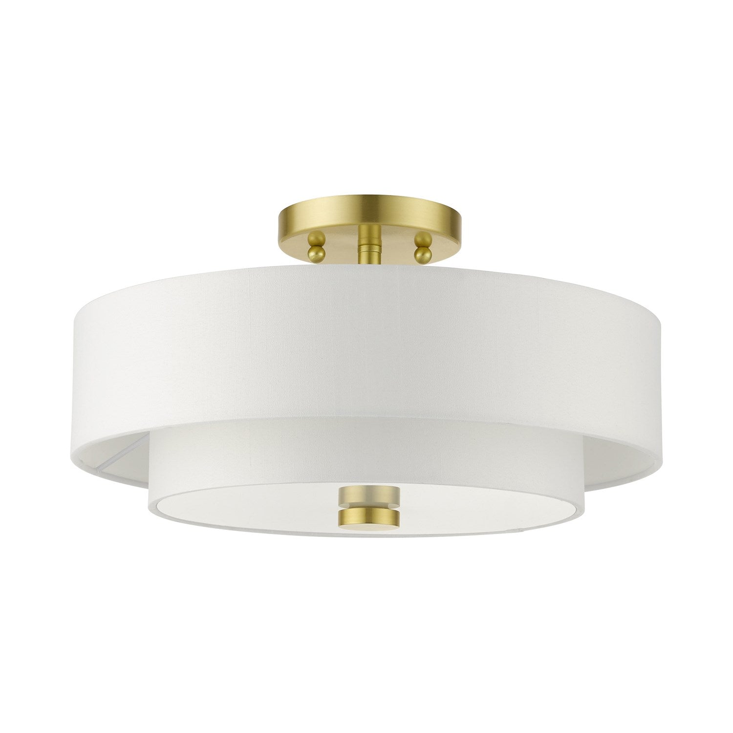 3 Light Satin Brass Semi Flush